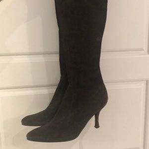 Stuart Weitzman calf high brown suede boot